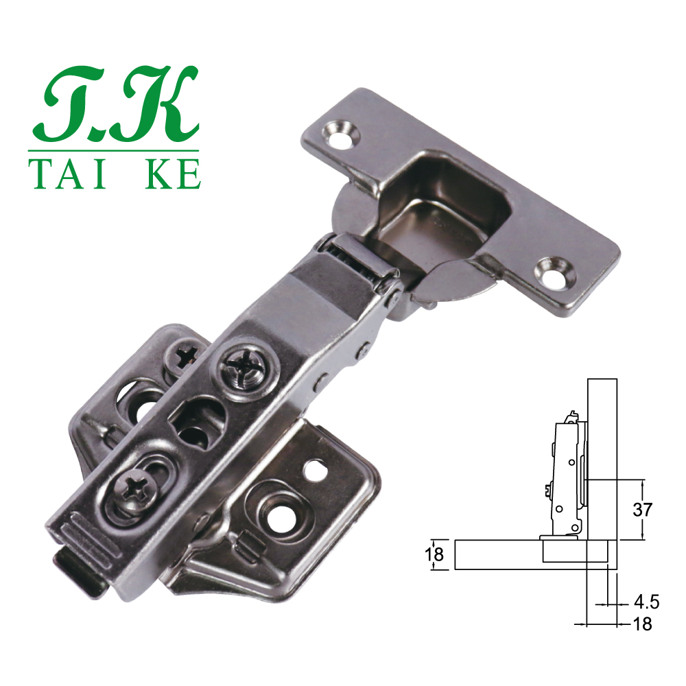 TK-3.5th Generation -Black Buffering Door Cabinet Hinge (Three Holes)