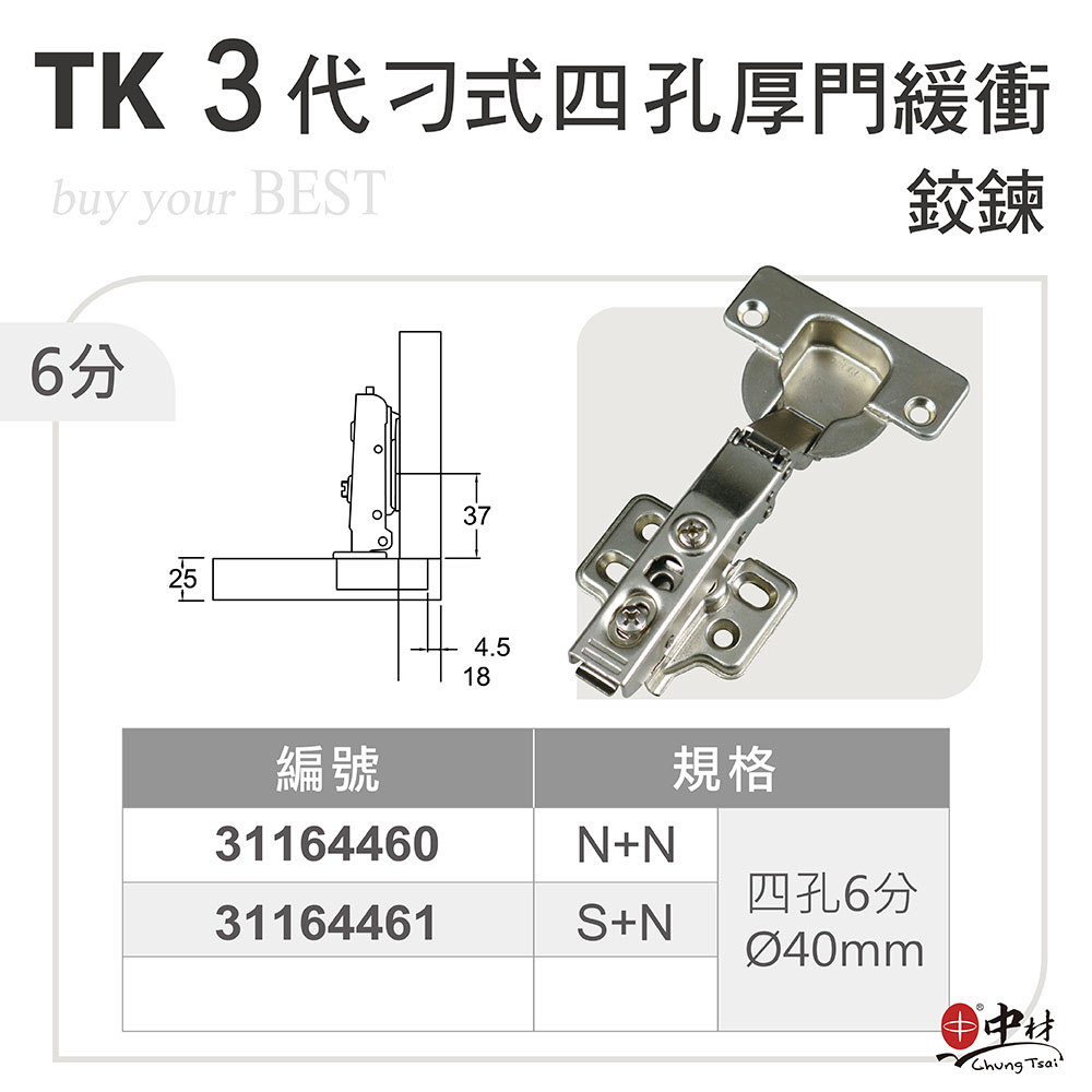 TK3代刁式四孔厚門緩衝