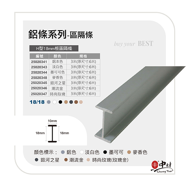 H型18mm板區隔條